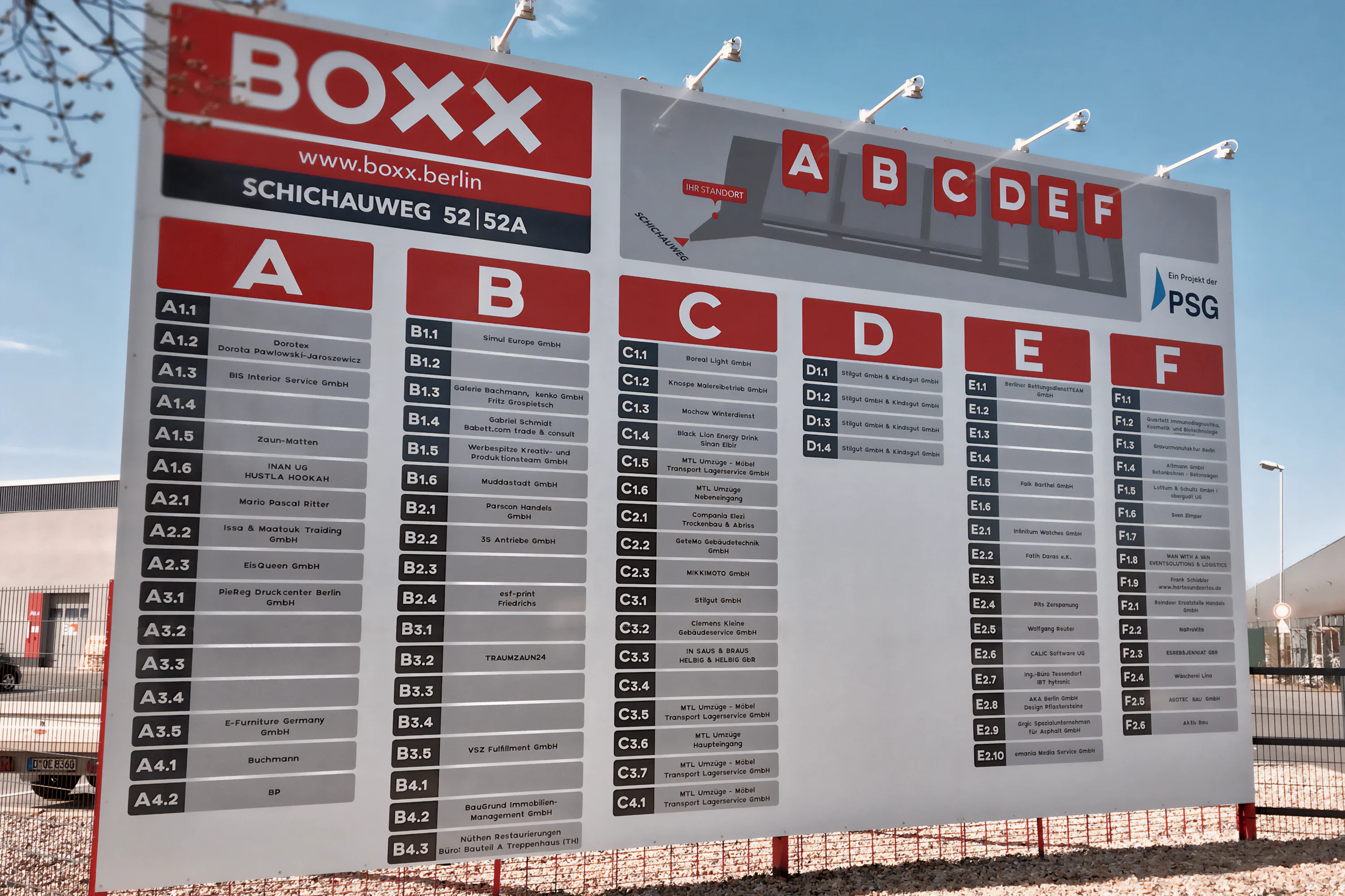 Signage and guide system for commercial real estate BOXX