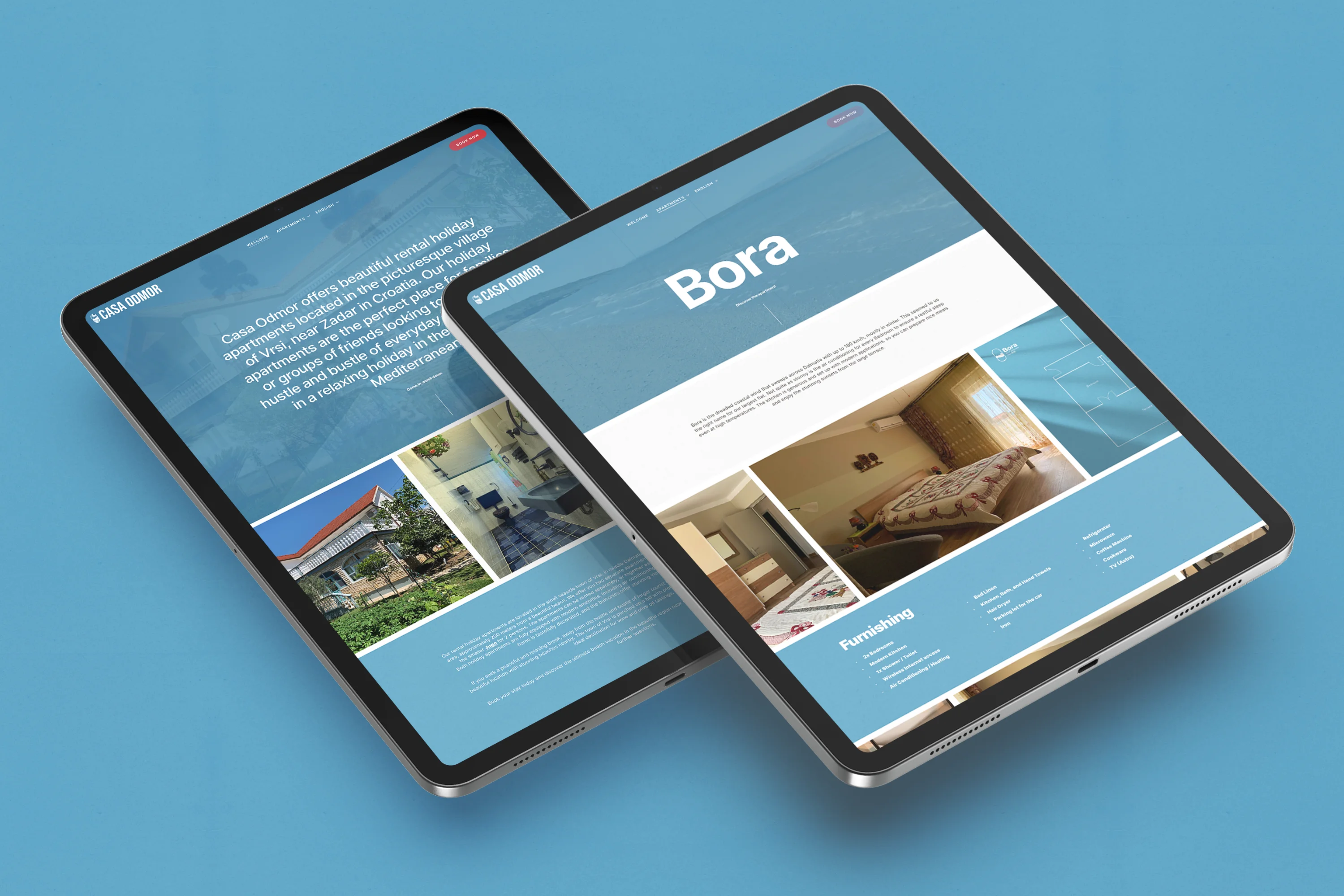 Holiday apartments web site design examples