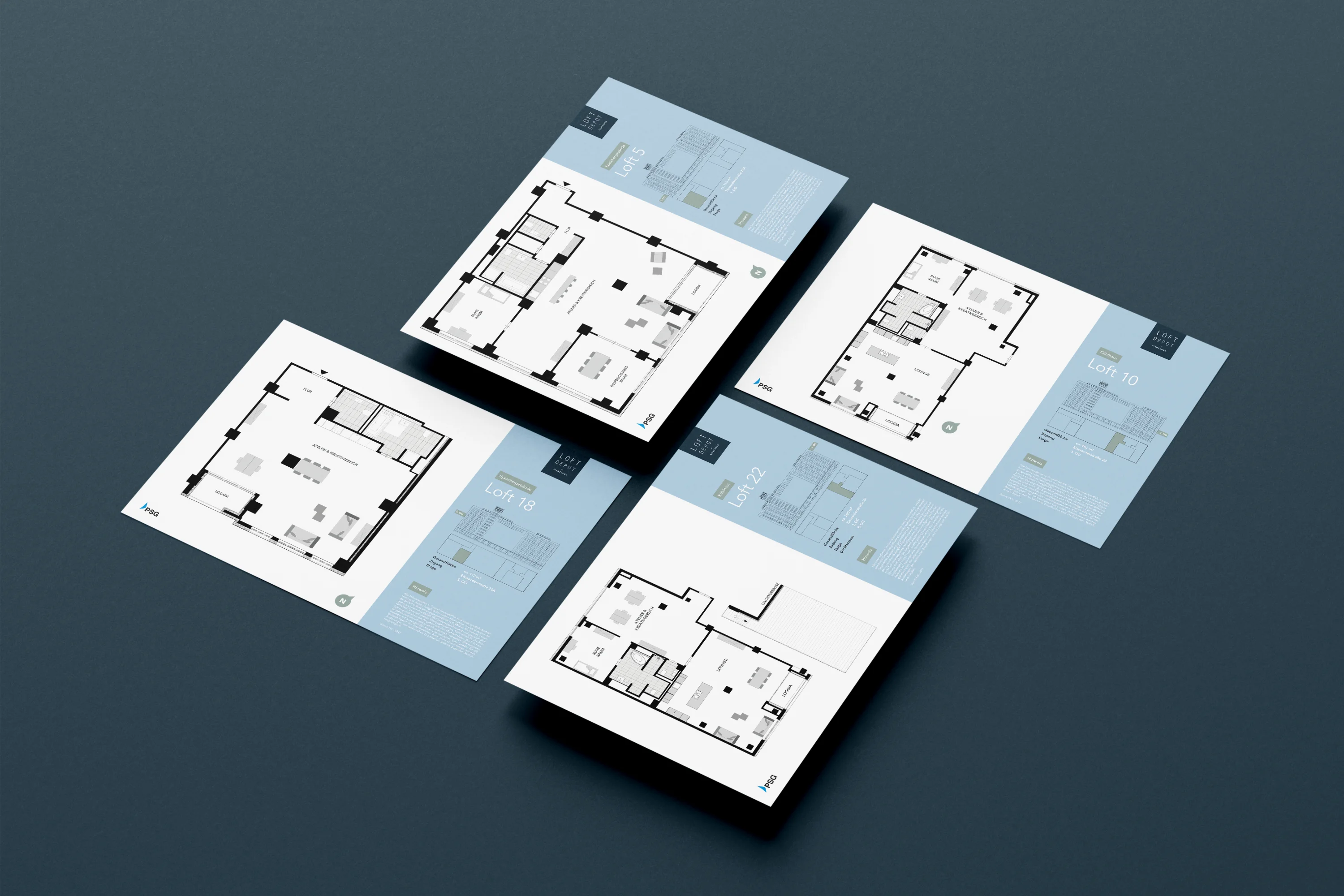 Floor-plan designs for Loftdepot Eiswerder