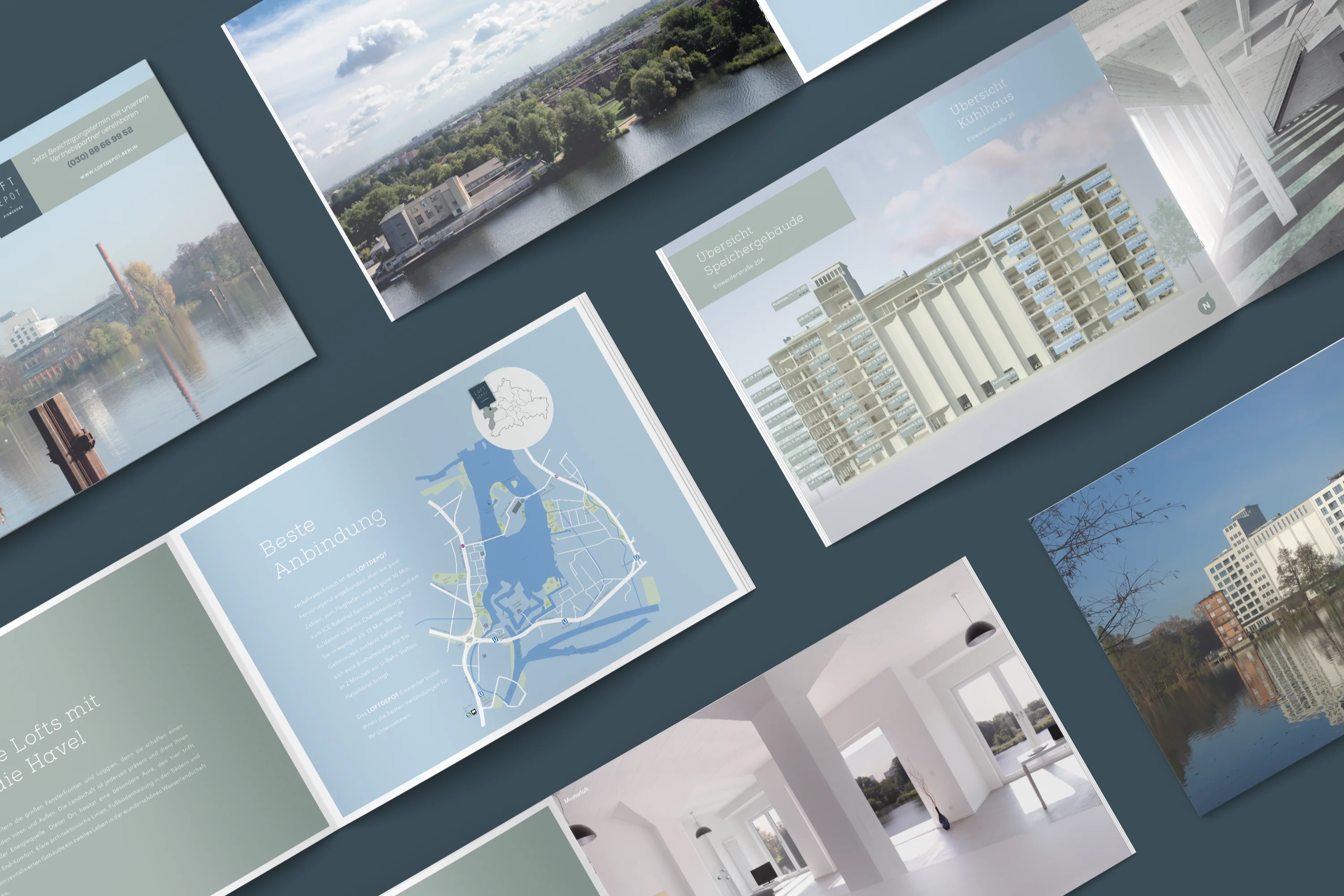 Brochure design for real estate project Loftdepot Eiswerder